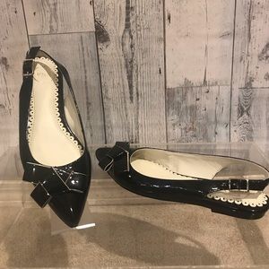 NWOT black patent slingback shoes